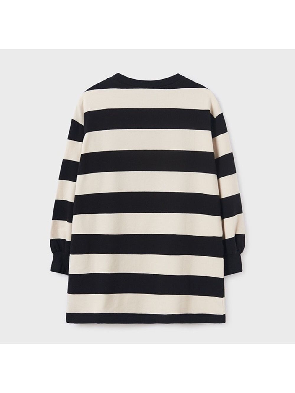 Size 2 Toddler Girls Mayoral Black and White Casual Dress with Striking Stripes - Picture 4 of 4